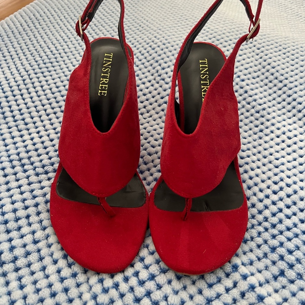Women's Red Suede Sandals from Tinstree